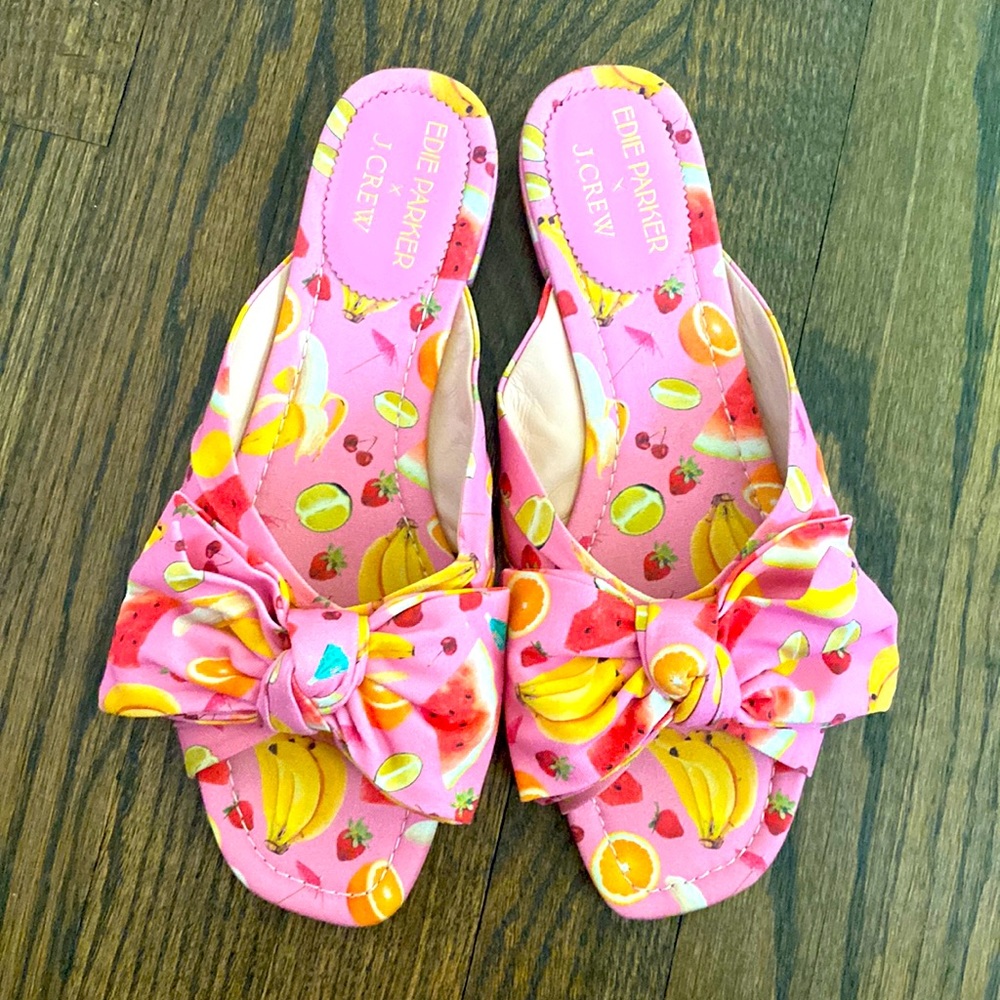 Edie Parker X J. Crew Fruit Slippers